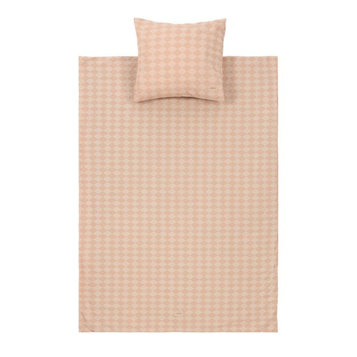 Nobodinoz Kid Duvet Cover Set Pink Harlequin