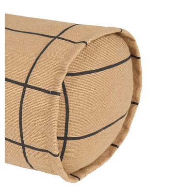 Nobodinoz Cylinder Cushion Brown Black Grid - Studio Play
