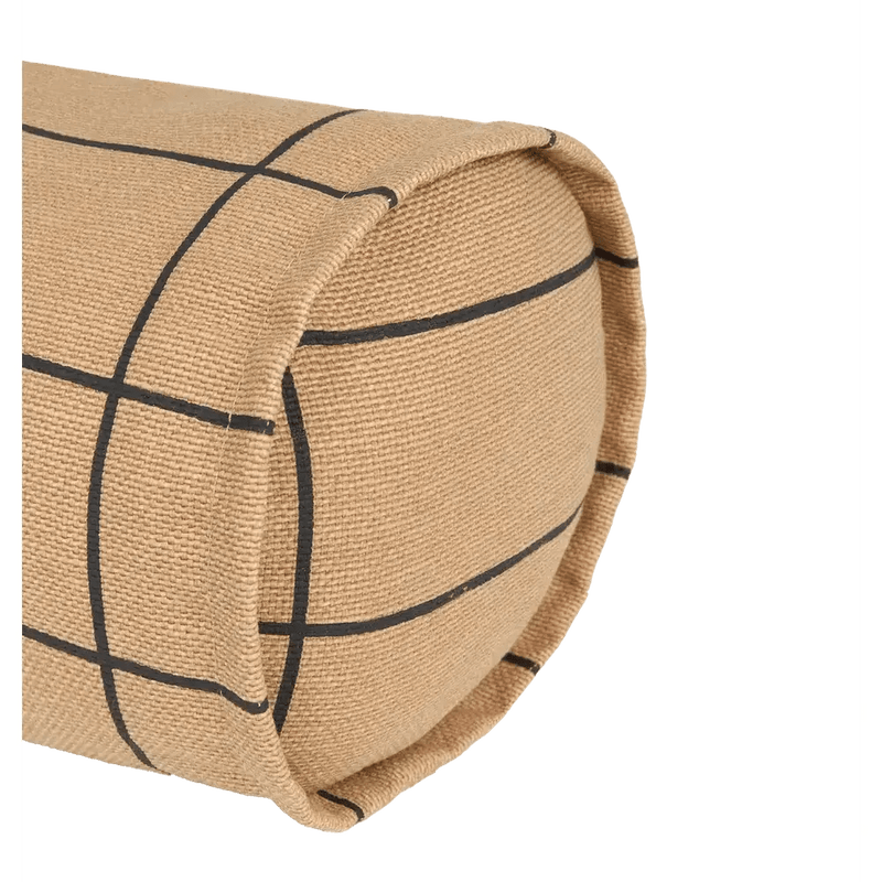 Nobodinoz Cylinder Cushion Brown Black Grid - Studio Play