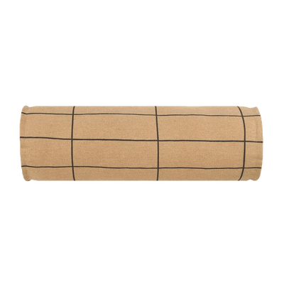 Nobodinoz Cylinder Cushion Brown Black Grid - Studio Play