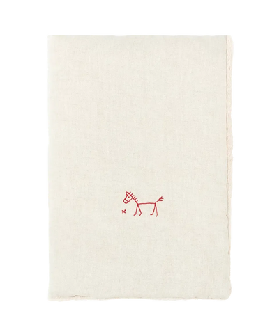 Nobodinoz Emroidered Winter Blanket Greige