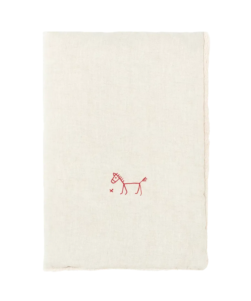 Nobodinoz Emroidered Winter Blanket Greige