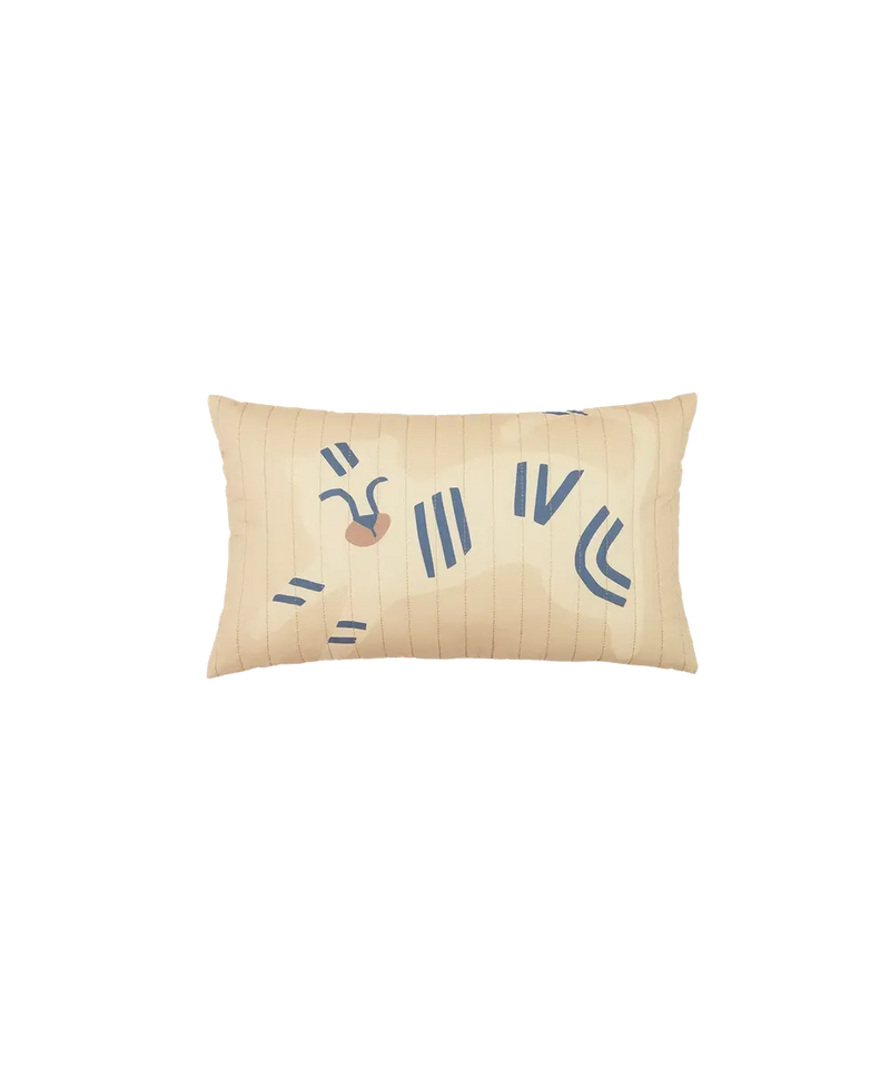Nobodinoz Landscape Quilted Cushion Small Blue Tiger