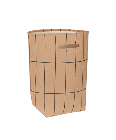 Nobodinoz Large Storage Basket Brown Black Grid