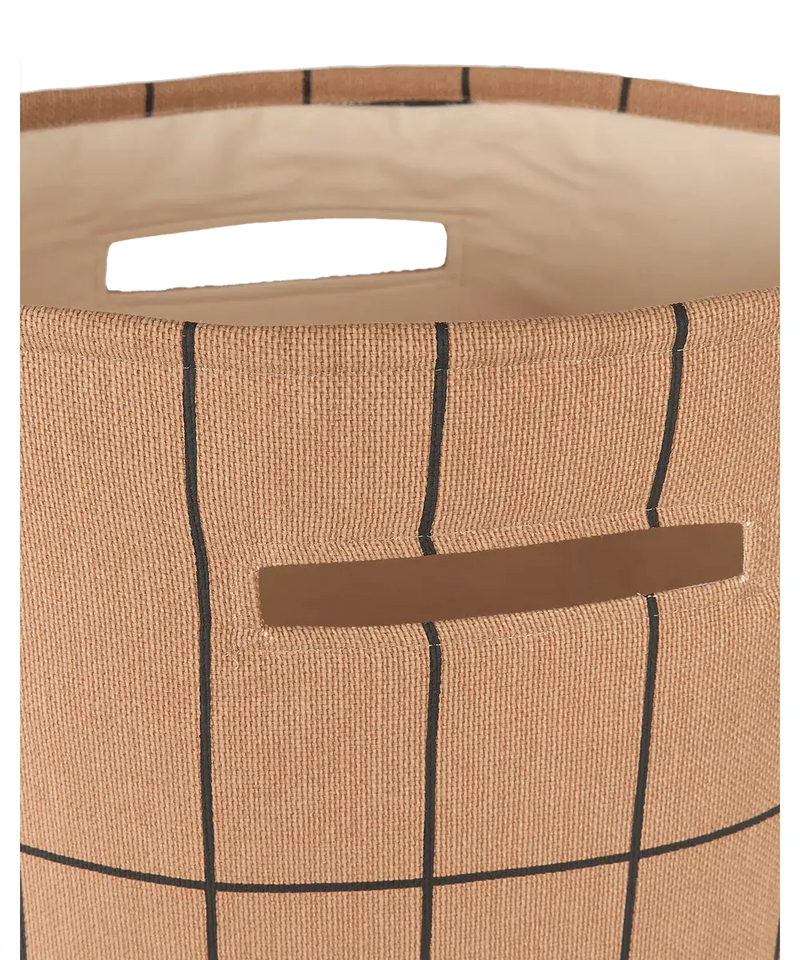 Nobodinoz Large Storage Basket Brown Black Grid