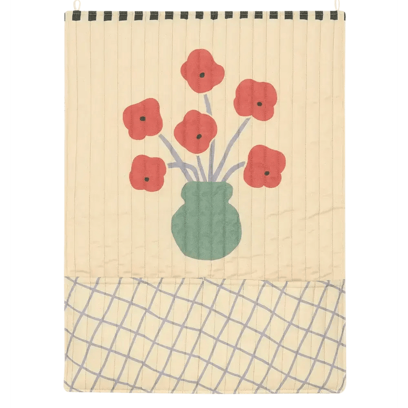 Nobodinoz Quilted Wall Organizer Vibes Poppies - Studio Play