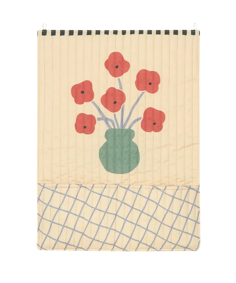 Nobodinoz Quilted Wall Organizer Vibes Poppies