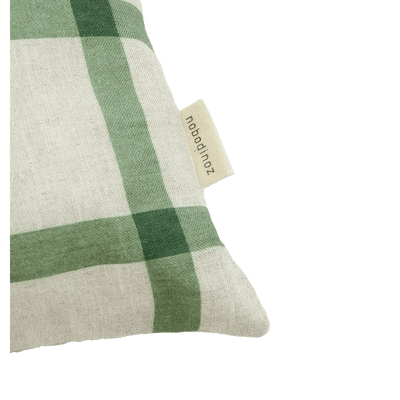 Nobodinoz Rectangular Cushion M Green Windowpane Bird - Studio Play