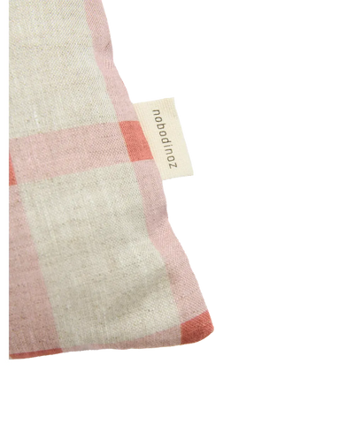 Nobodinoz Rectangular Cushion M Pink Windowpane Tulips