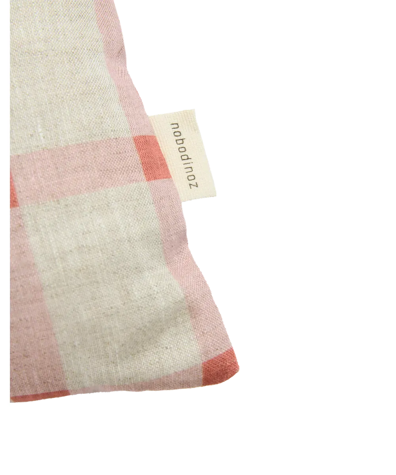 Nobodinoz Rectangular Cushion M Pink Windowpane Tulips
