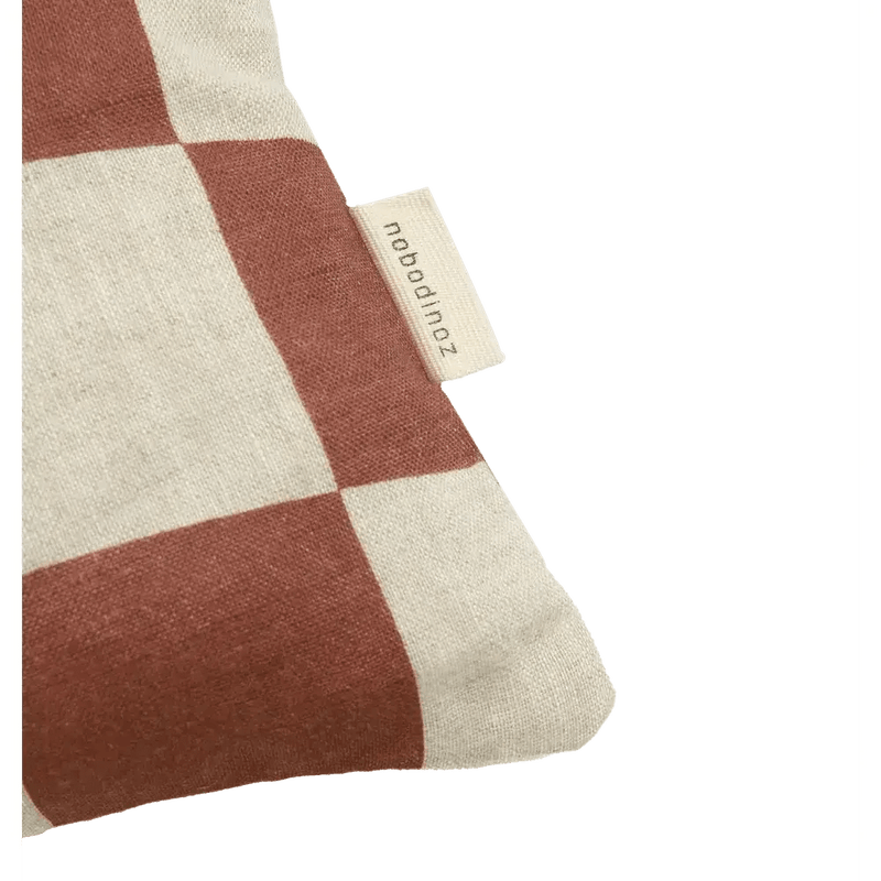 Nobodinoz Rectangular Cushion S Maroon Checks Fruit - Studio Play