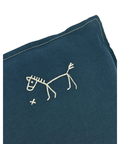 Nobodinoz Square Cushion Deep Blue