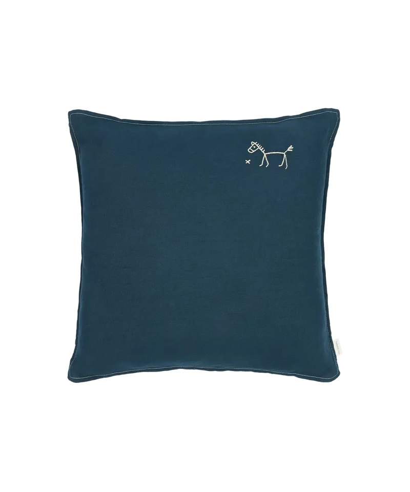 Nobodinoz Square Cushion Deep Blue