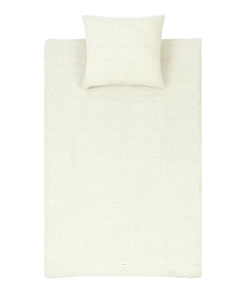 Nobodinoz Washed Duvet Cover Set Blue Grid