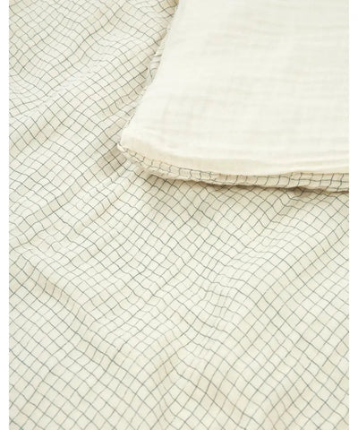 Nobodinoz Washed Duvet Cover Set Blue Grid