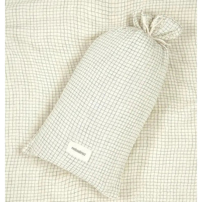 Nobodinoz Washed Muslin Single Duvet Cover Blue Grid - Studio Play