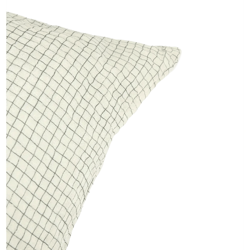 Nobodinoz Washed Pillow Case Blue Grid - Studio Play
