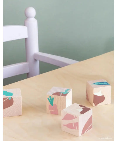 Nobodinoz Wooden Cubes Veggies