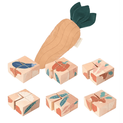 Nobodinoz Wooden Cubes Veggies - Studio Play