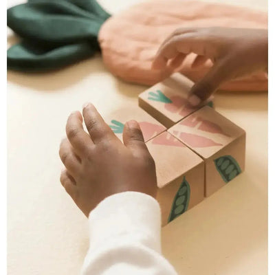 Nobodinoz Wooden Cubes Veggies - Studio Play