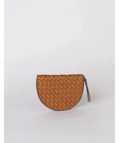 O My Bag Laura Coin Purse Cognac Woven Classic Leather