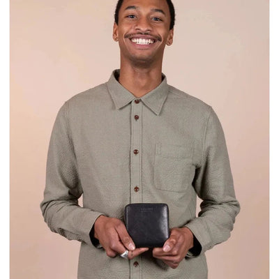 O My Bag Sonny Square Wallet Black Stromboli Leather