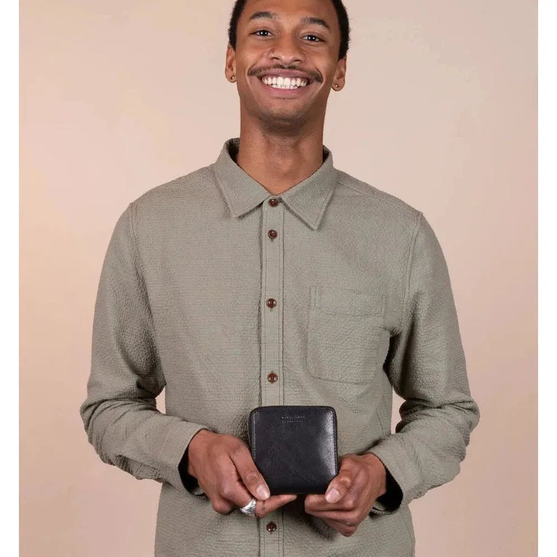 O My Bag Sonny Square Wallet Black Stromboli Leather