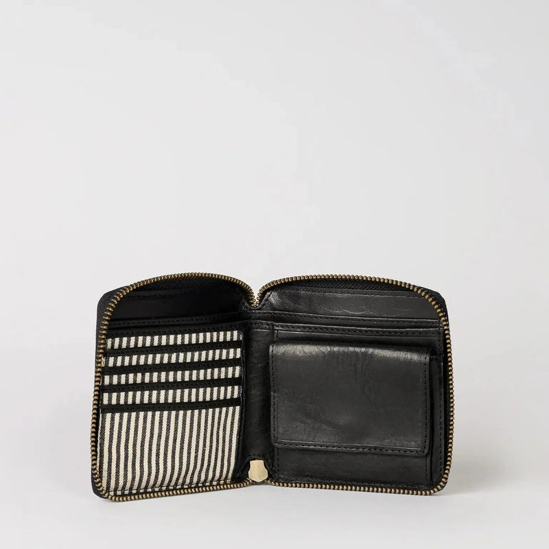 O My Bag Sonny Square Wallet Black Stromboli Leather - Studio Play