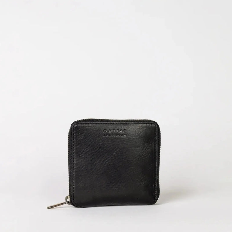 O My Bag Sonny Square Wallet Black Stromboli Leather