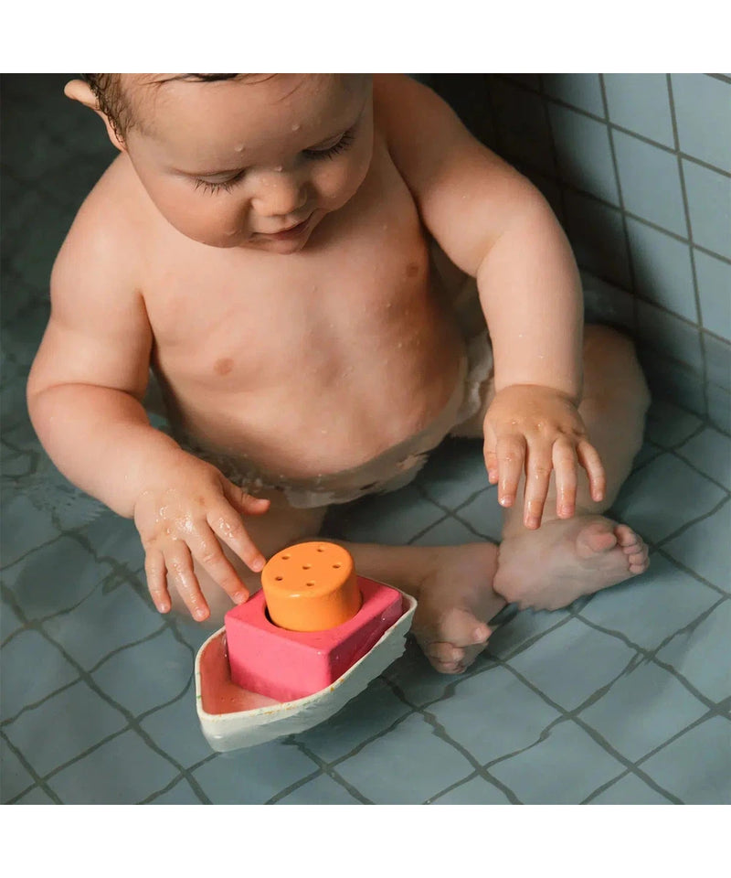 Oli & Carol Upcycled Bath Toy Boat Pink