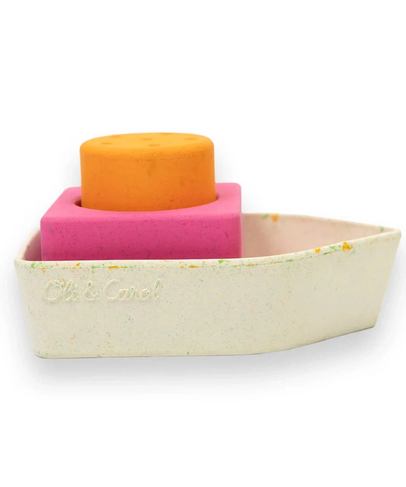 Oli & Carol Upcycled Bath Toy Boat Pink