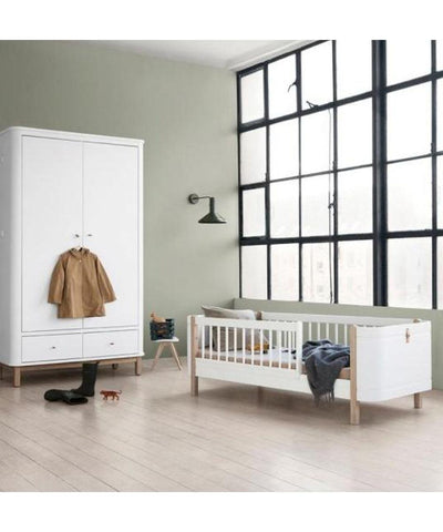 Oliver Furniture Mini+ Ledikant/Bed Incl. junior kit White/Oak