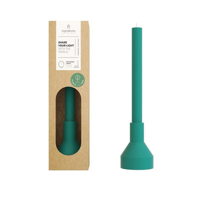 Original Home Candle & Holder Bright Turquoise