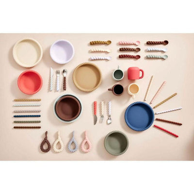 OYOY Mellow Plate & Bowl (Vanilla/Cherry Red) - Studio Play