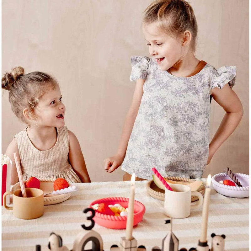 OYOY Mellow Plate & Bowl (Vanilla/Cherry Red) - Studio Play