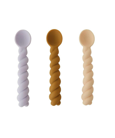 OYOY Mellow Spoon Pack Of 3 (Lavender/Vanilla/Light Rubber)