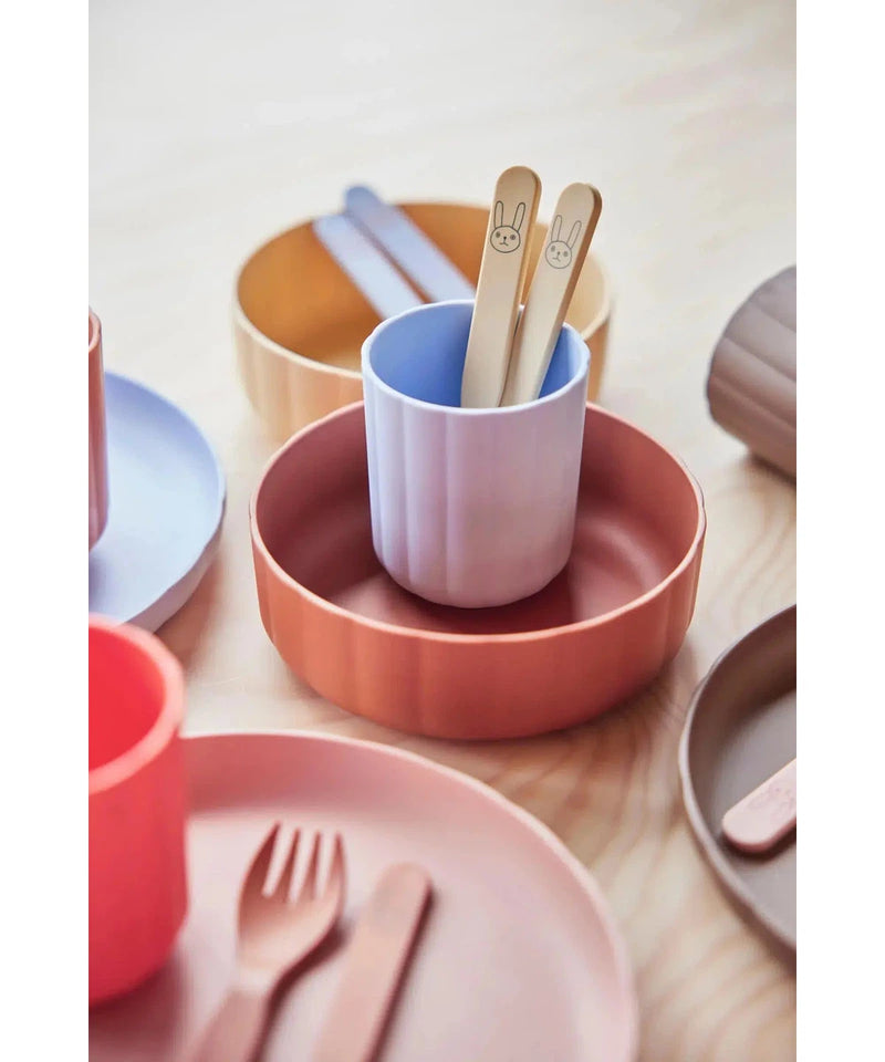 OYOY Pullo Plate & Bowl Caramel/Ice Blue