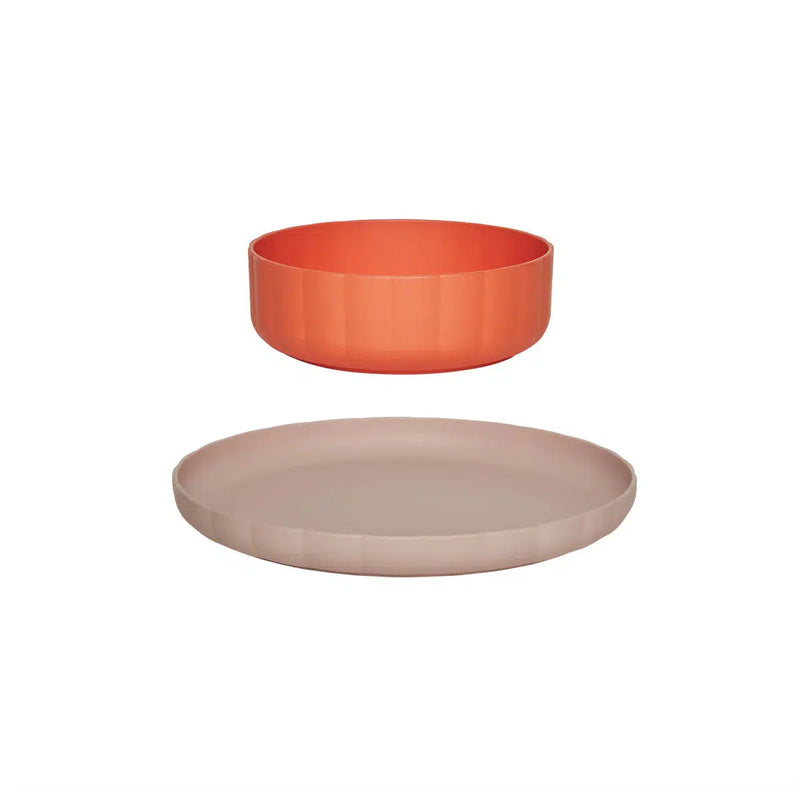 OYOY Pullo Plate & Bowl Rose/Apricot