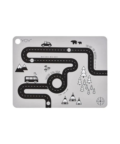 OYOY Silicone Placemat Adventure Light Grey