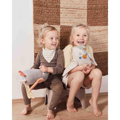 OYOY Striped Drool Bib 2 - Pack Natural/Caramel - Studio Play