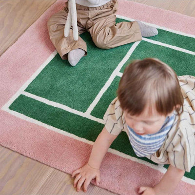 OYOY Tennis Rug Green/Rose - Studio Play