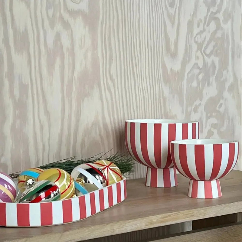 OYOY Toppu Oval Tray Cherry Red - Studio Play