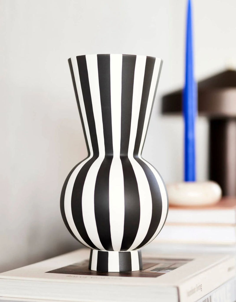 OYOY Toppu Vase Round White/Black