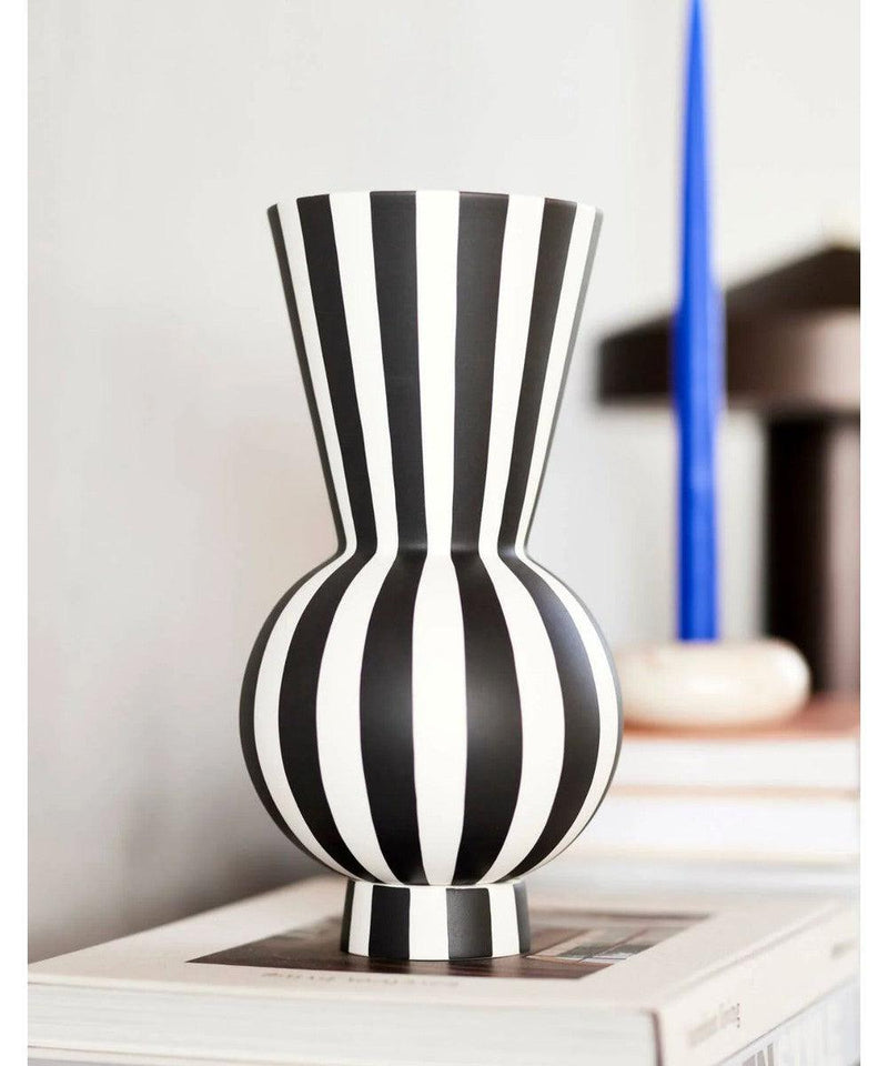 OYOY Toppu Vase Round White/Black