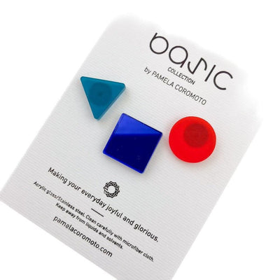 Pamela Coromoto Basic Earrings Set of 3 Blue/Red/Turquoise - Studio Play