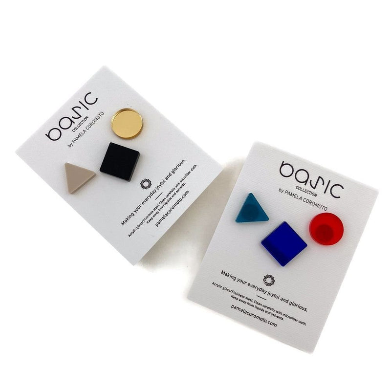 Pamela Coromoto Basic Earrings Set of 3 Blue/Red/Turquoise - Studio Play