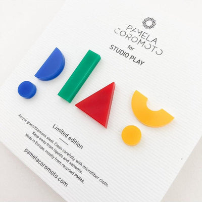 Pamela Coromoto Studio Play Earrings set of 6 blue/yellow/green/red - Studio Play