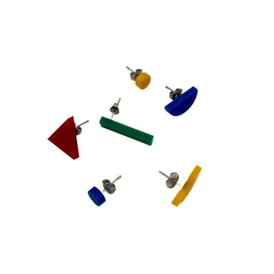 Pamela Coromoto Studio Play Earrings set of 6 blue/yellow/green/red - Studio Play