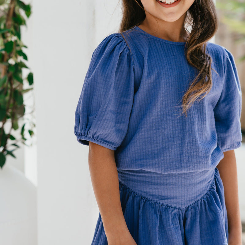 Petit Blush Puff Sleeve Blouse Marlin