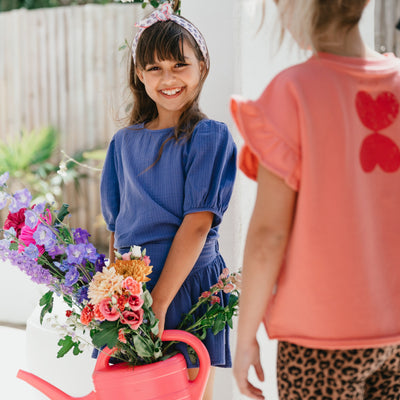 Petit Blush Puff Sleeve Blouse Marlin